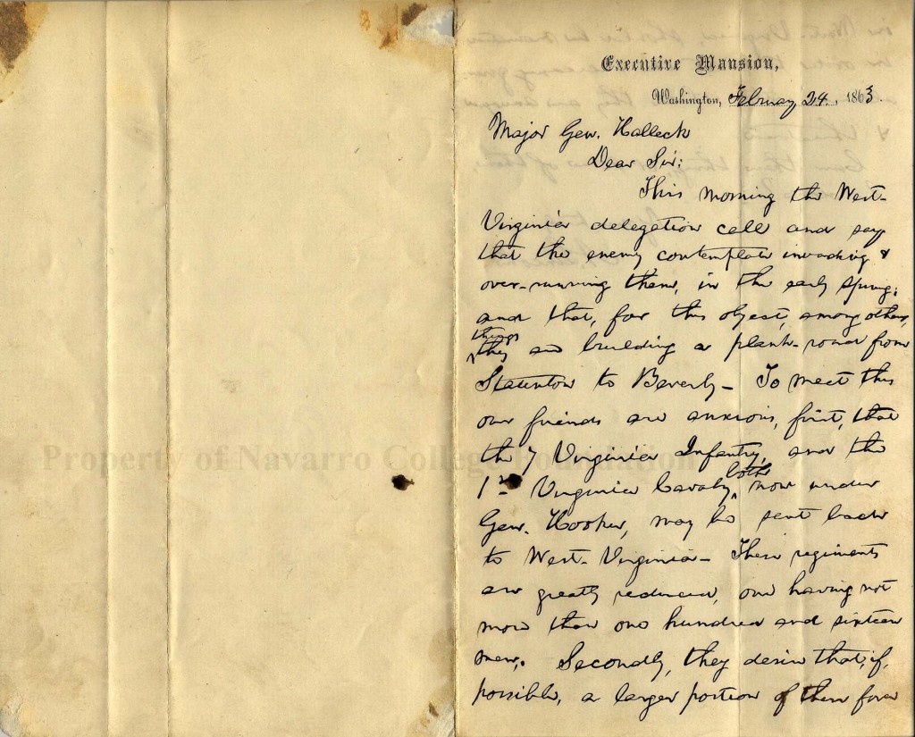 Lincoln Original Letter, pg 1