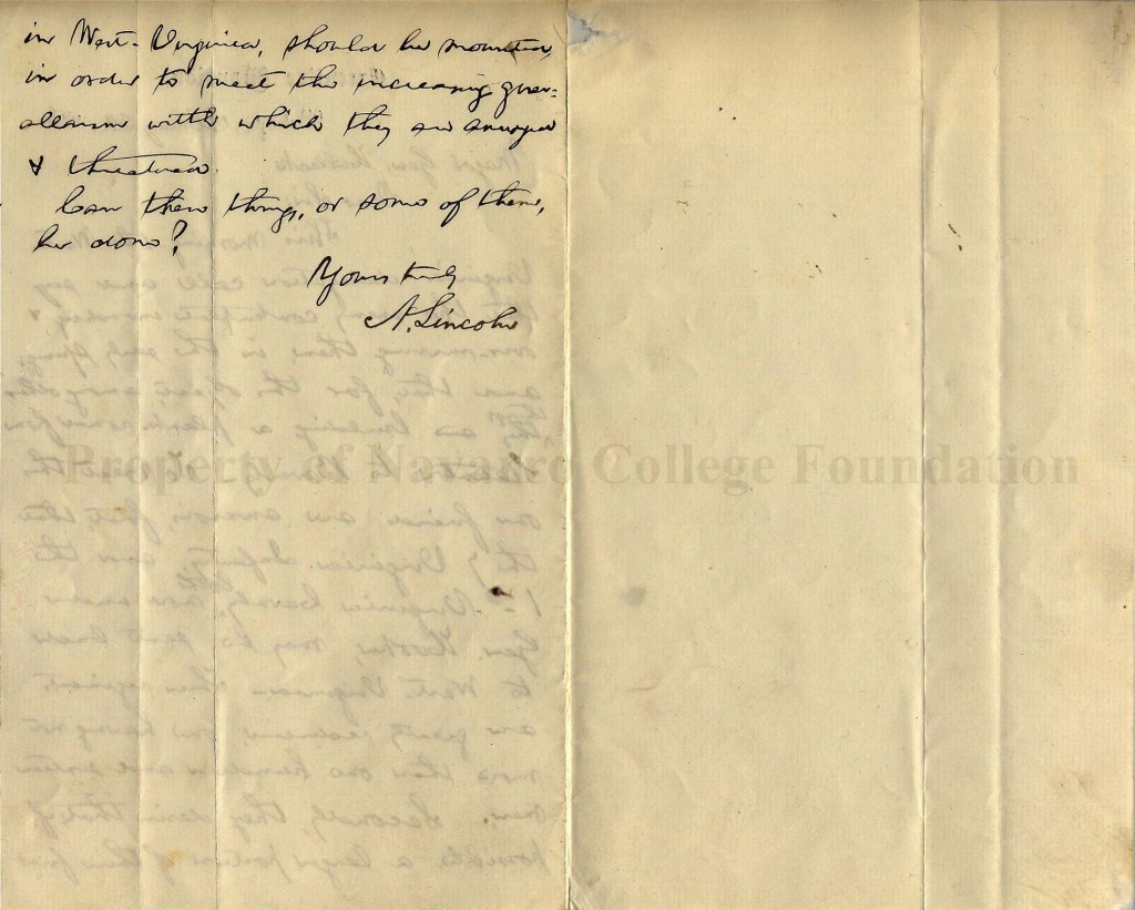 Lincoln Original Letter, pg 2