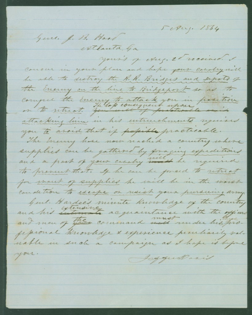 Jefferson Davis Original Letter