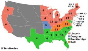 1860 Electoral Vote Map