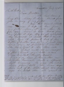 C.C. Campbell Letter, Page 1