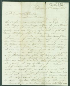 Samuel Elder Letter, Page 1